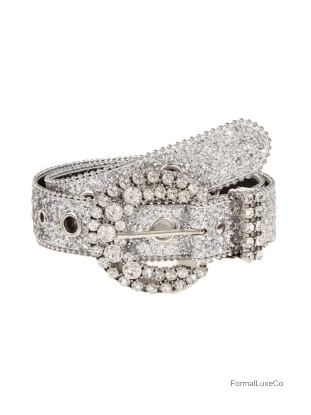 Rhinestone Studded Bling Cowgirl Western Belt, Faux Leather